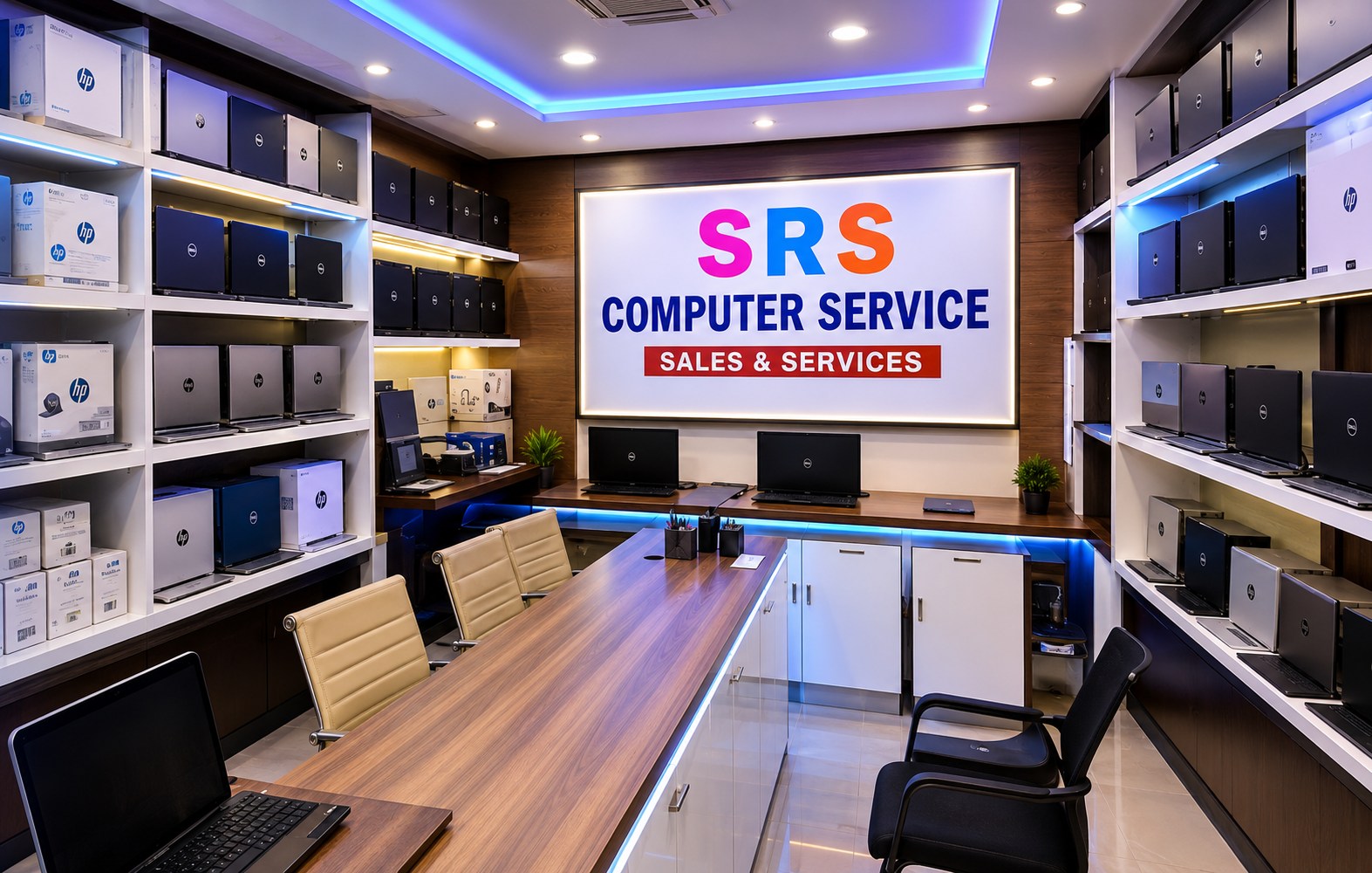 Inside SRS Computer Service showroom